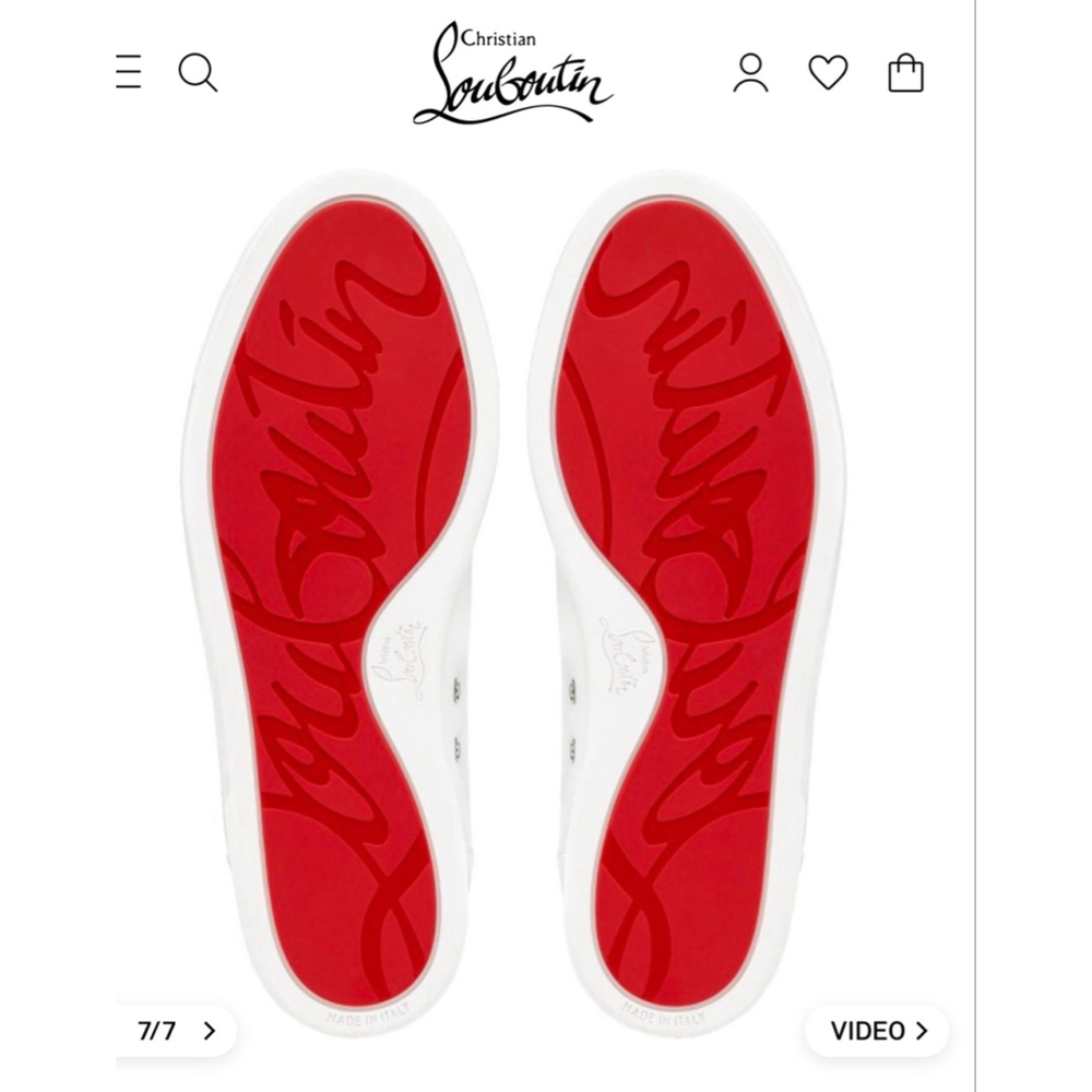 New Christian Louboutin F.A.V Fique A Vontade White Red Sneakers 7.5 - Picture 4 of 5
